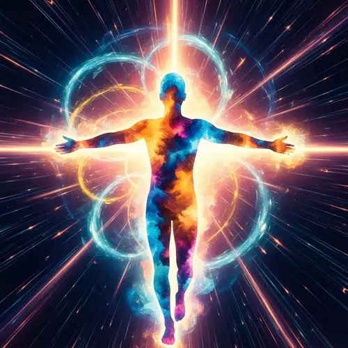 Vibrant Abstract Figure of Spiritual Awakening