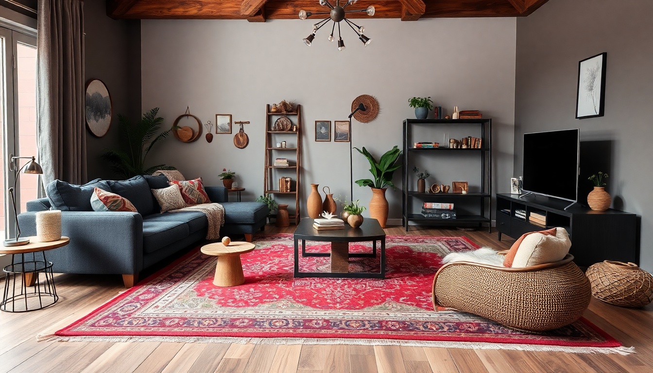 Bohemian Living Room with Cozy Decor Ideas | AI Art Generator ...