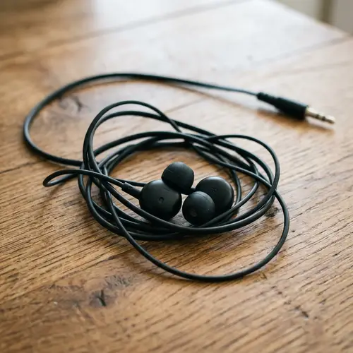 Minimalist Black Earphones with Soft Ear Cap - Stylish Design