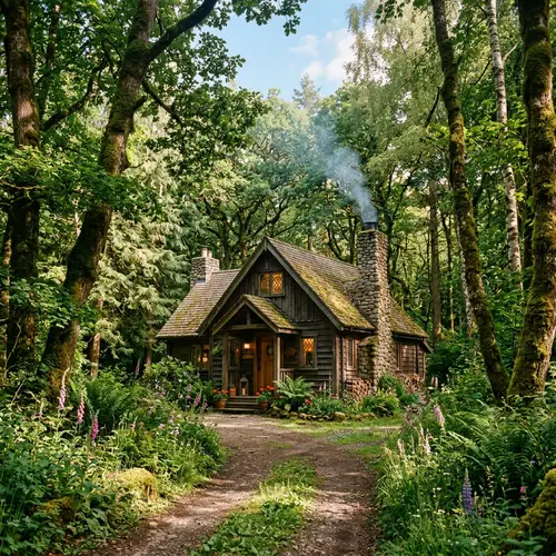 Tranquil Wooden House in Enchanting Forest Setting