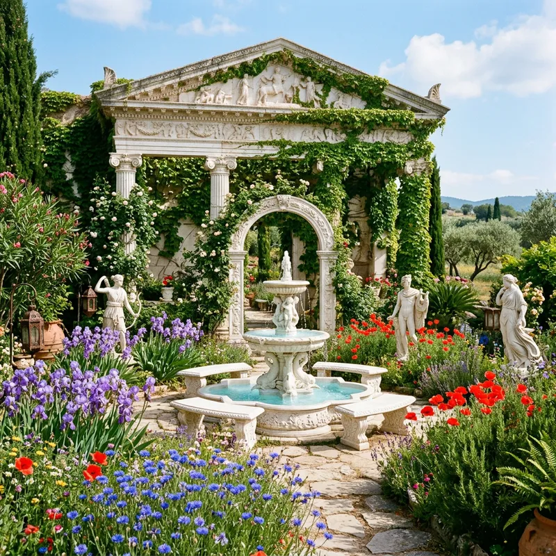 Enchanted Greek-style Garden Facade