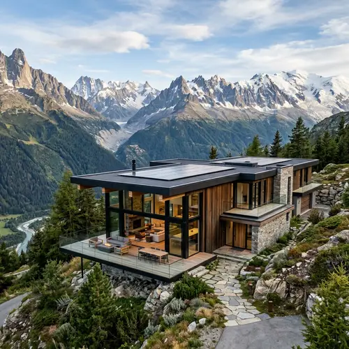 Modern House Exteriors Amidst Mountains