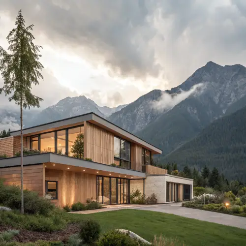 Modern House Exteriors Amidst Mountains