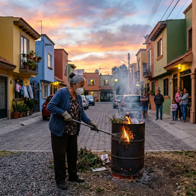 Elderly Hispanic Woman Managing Controlled Burn in Tight-Knit Community Elderly Hispanic Woman Managing Controlled Burn in Tight-Knit Community