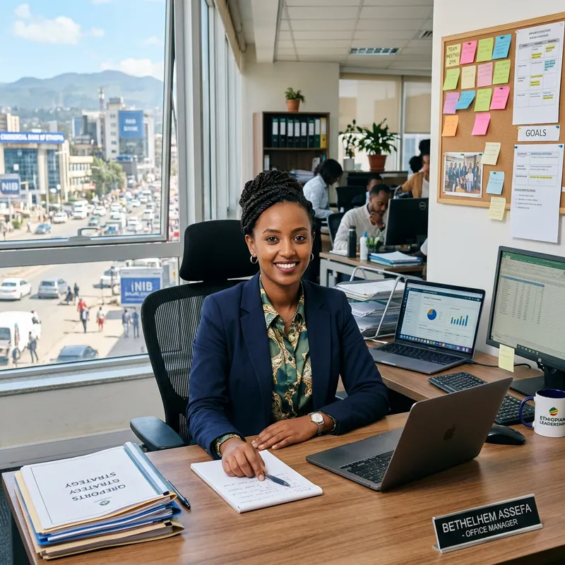 Ethiopian Girl Manager in Professional Office