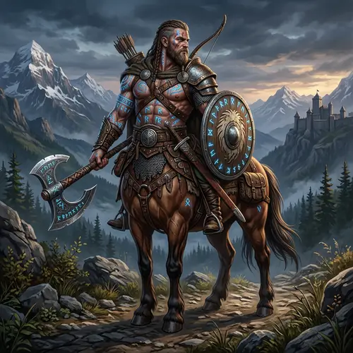 Warrior Centaur with Runes