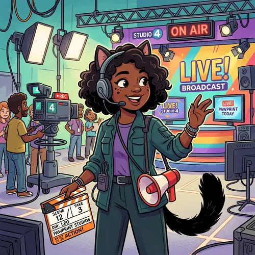 Cartoon Cat-Girl TV Channel Director | Animation Sketch