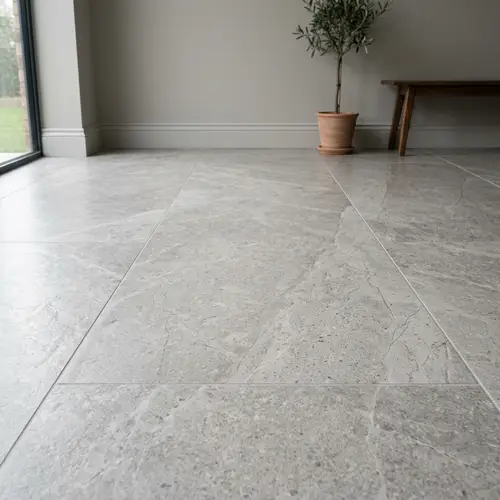 Porcelain Floor Texture to Complement Gray Walls