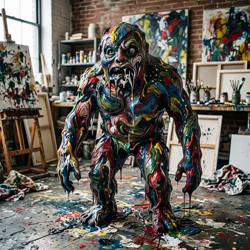 Humanoid Paint Monster - Creative Art