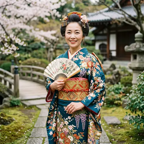 Stylish Japanese Woman in Kimono | Aged 45 | Graceful Charm