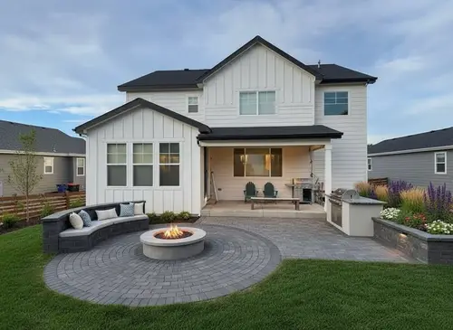 Modern Paver Patio with Circular Seating Area Design