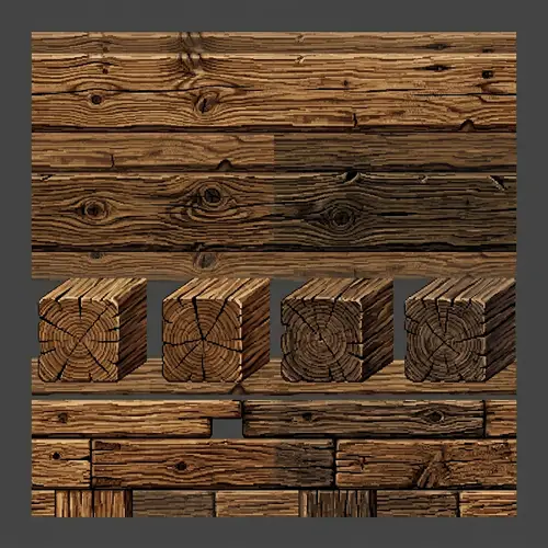 512px Wood Beam Pixel Art Sprite Sheet