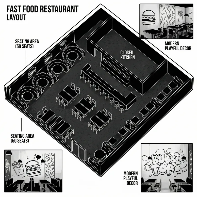 Fast Food Restaurant Layout and Design Ideas