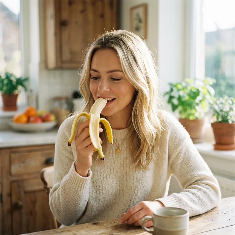 Gorgeous Blonde Enjoying a Banana