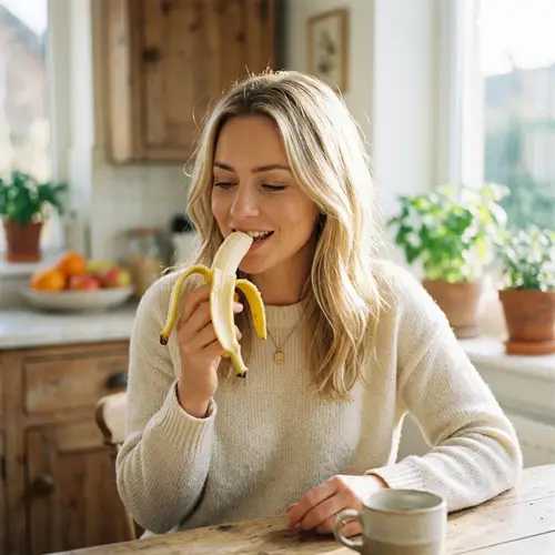 Gorgeous Blonde Enjoying a Banana