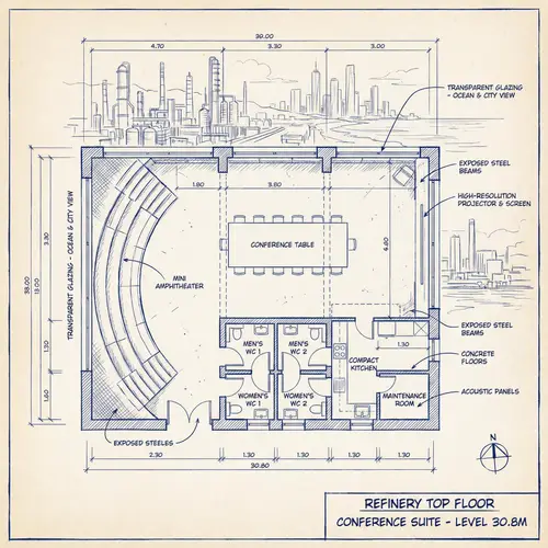 Modern Conference Room Design at 30.8-meter Level