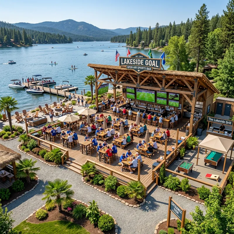 Open Air Sports Bar Layout by the Lake Open Air Sports Bar Layout by the Lake