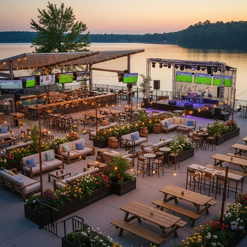 Open Air Sports Bar Layout by the Lake