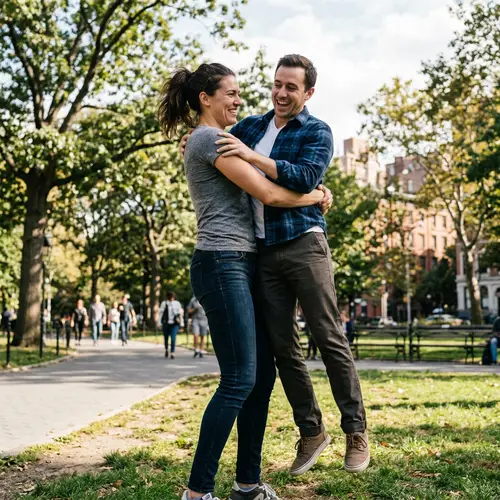 Tall Woman Lifting Man - Empowering Strength