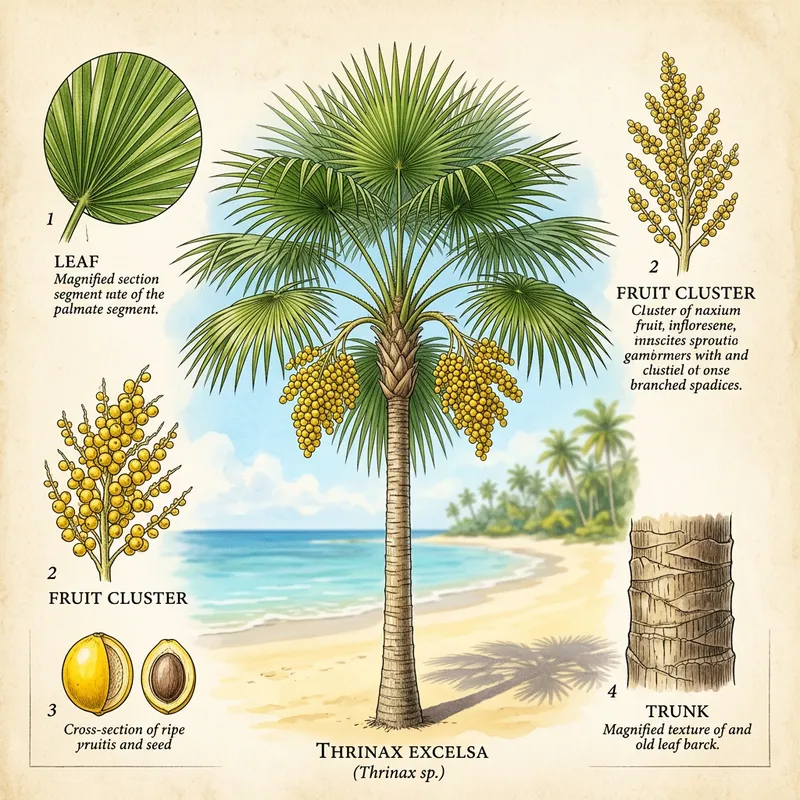 Palmeira Trinax: Elegant Exotic Plant with Bright Yellow Fruits Palmeira Trinax: Elegant Exotic Plant with Bright Yellow Fruits