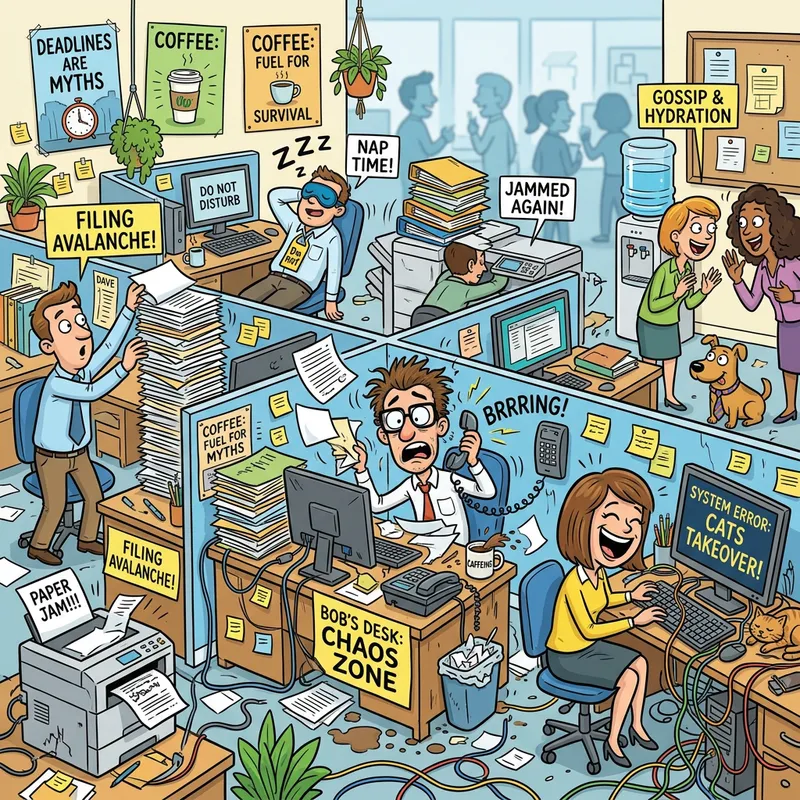Funny Cartoon Office Illustration Funny Cartoon Office Illustration