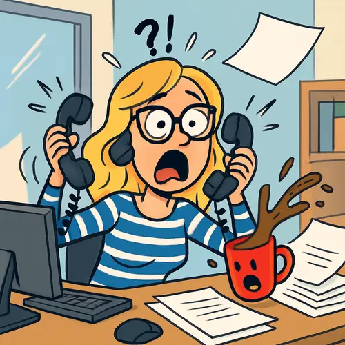 Funny Cartoon Office Illustration