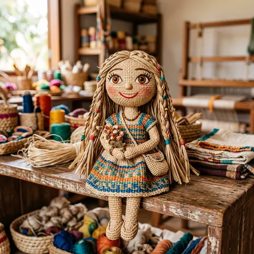 Charming Palm Fiber Doll for Sale