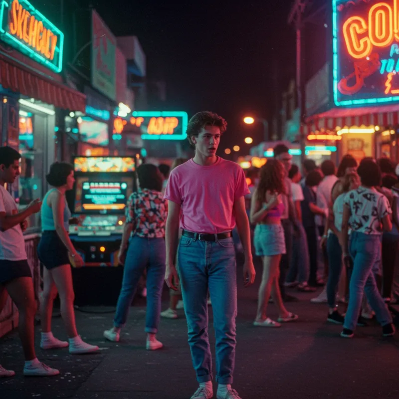 Vibrant 1980s Neon Design for Retro Parties