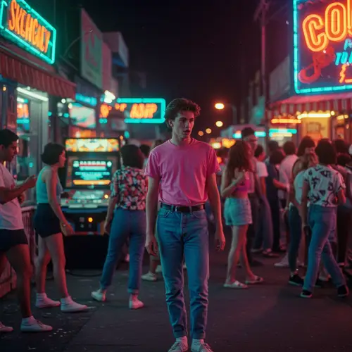 Vibrant 1980s Neon Design for Retro Parties