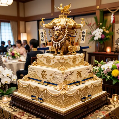 Majestic Lion on Square Cake - Elegant Design