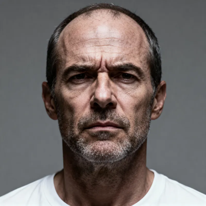 Rugged Middle-Aged Man Mugshot
