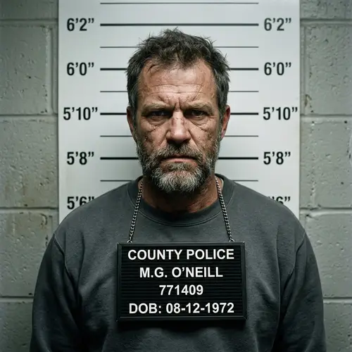 Rugged Middle-Aged Man Mugshot