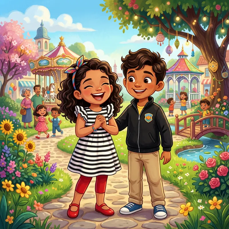 Adorable Kids in Black and White Striped Outfits | Disney Pixar Scene