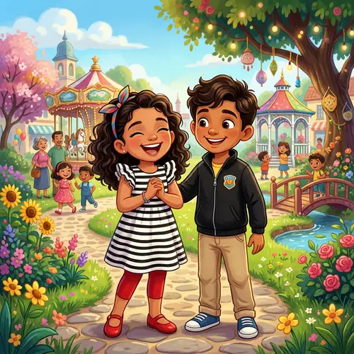 Cheerful Hispanic Kids in Black and White Outfits | Animated Photography