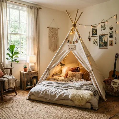 Unique Teepee Bed Room - Cozy and Stylish Design