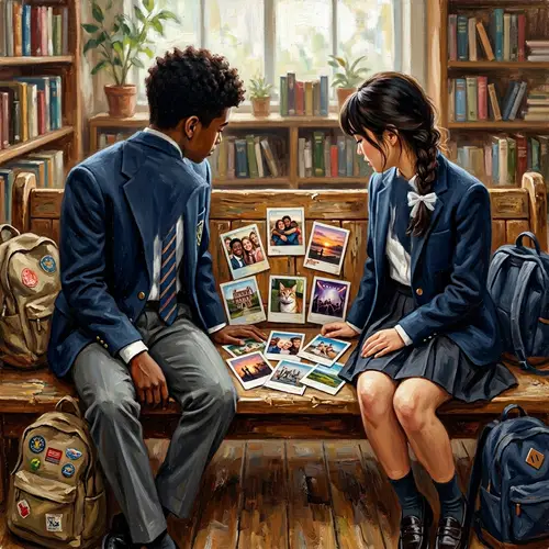 Teenage Boy and Girl in High School Uniforms | Diverse Ethnicity