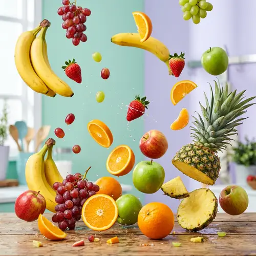 Colorful Fruits in Motion - Vibrant Display