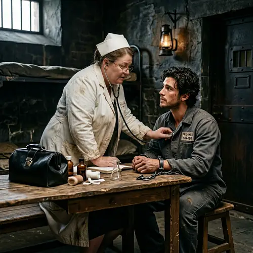 50-Year-Old Female Doctor Meets Handsome Prisoner - 4K Image