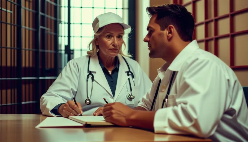 50-Year-Old Female Doctor Meets Handsome Prisoner - 4K Image