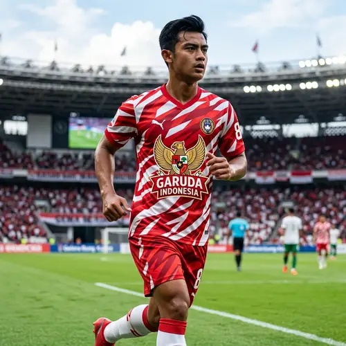 Garuda Indonesia Soccer Jersey - Red & White Stripes