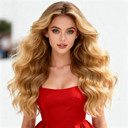 Stunning Woman in Red Dress - Profile Picture