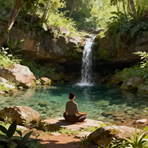 Meditation in a Natural Spring Landscape