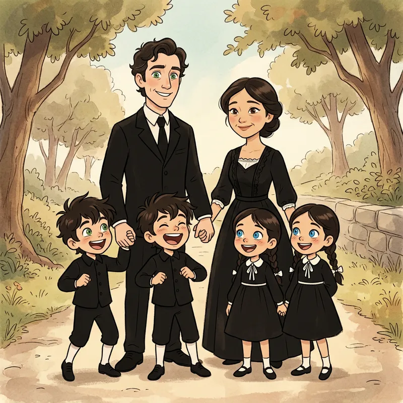 Joyful Family Portrait in Pixar Style