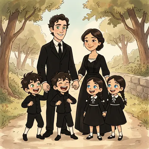 Joyful Family Portrait in Pixar Style