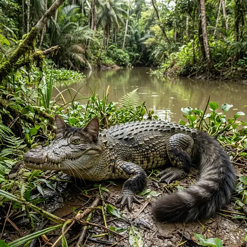 Crocodile-Cat Hybrid: Nature's Unique Creature