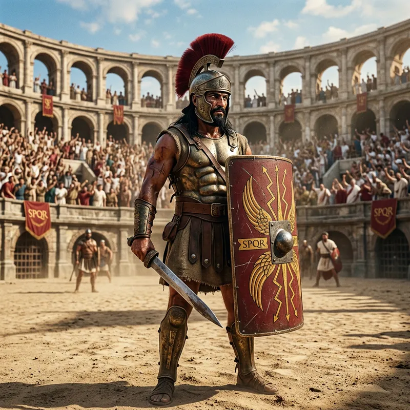 Gladiator Conqueror in Colosseum: Captivating Image