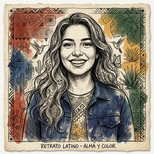 Latin American Sketch of a Girl