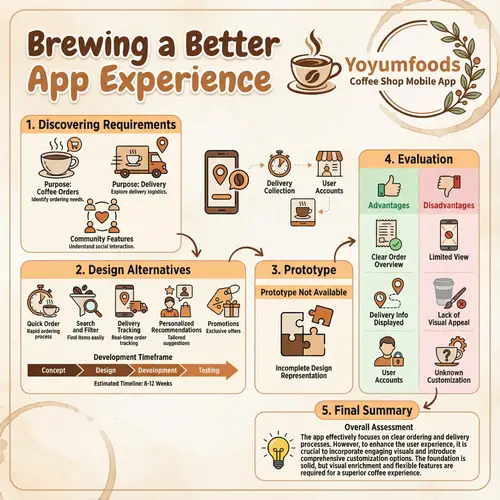 Yoyumfoods Coffee Shop App Design Analysis - Infographic