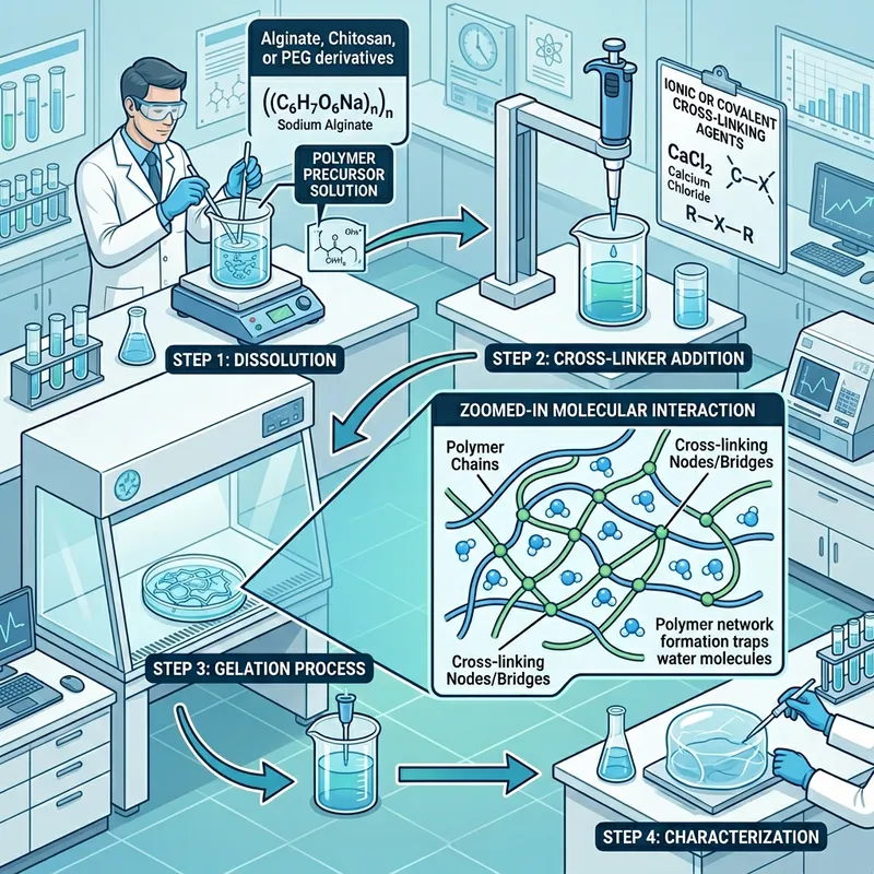 Hydrogel Preparation: Clean Lab Environment Visualization Hydrogel Preparation: Clean Lab Environment Visualization