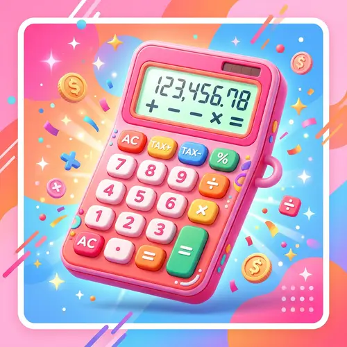 Cute Electronic Accounting Calculator Icon | Vibrant 3D Pop Illustration